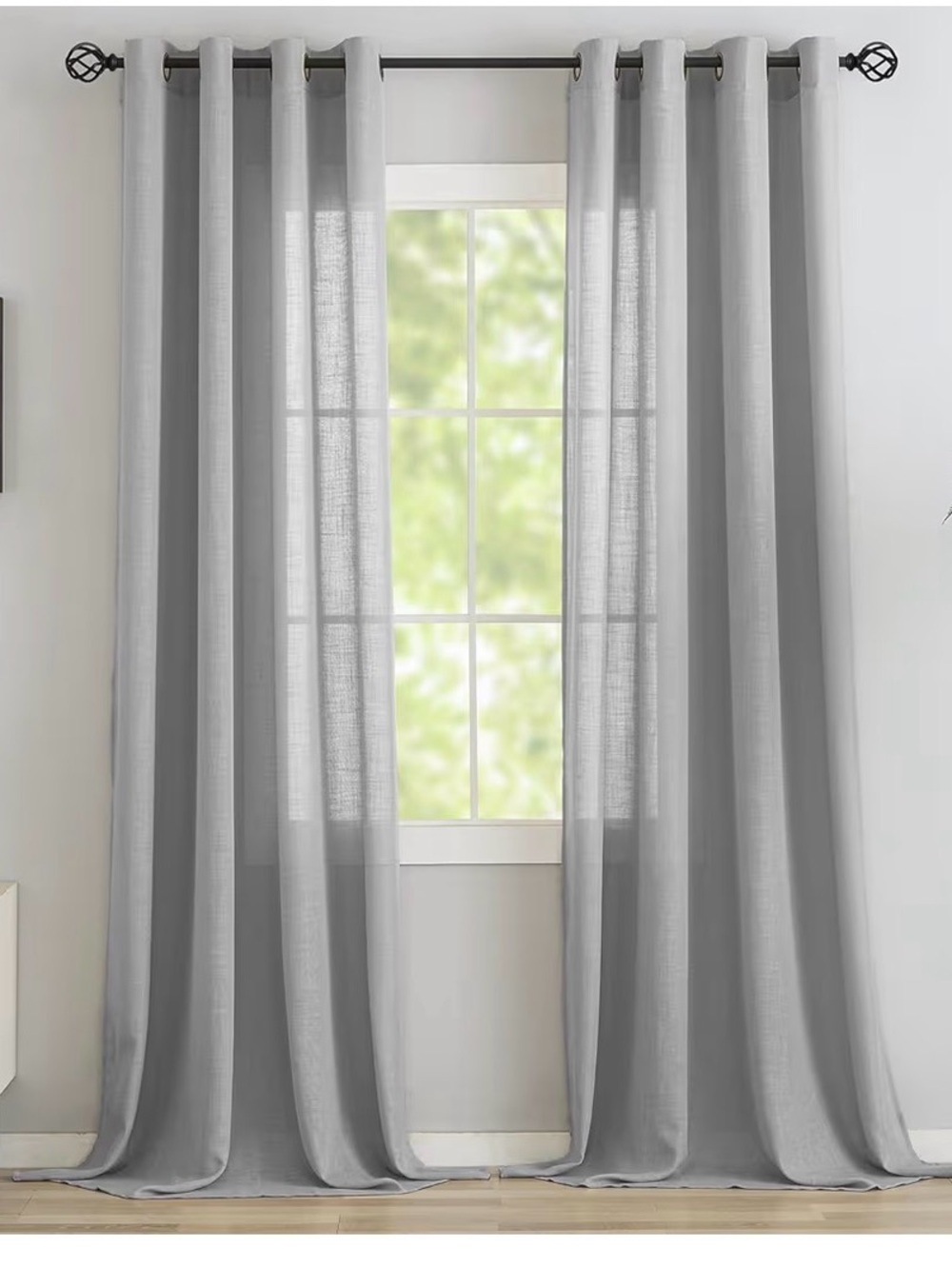 jcpenney Gray Sheer Grommet Window Curtain Panel 50”w x 95”l - Set of 4 panels